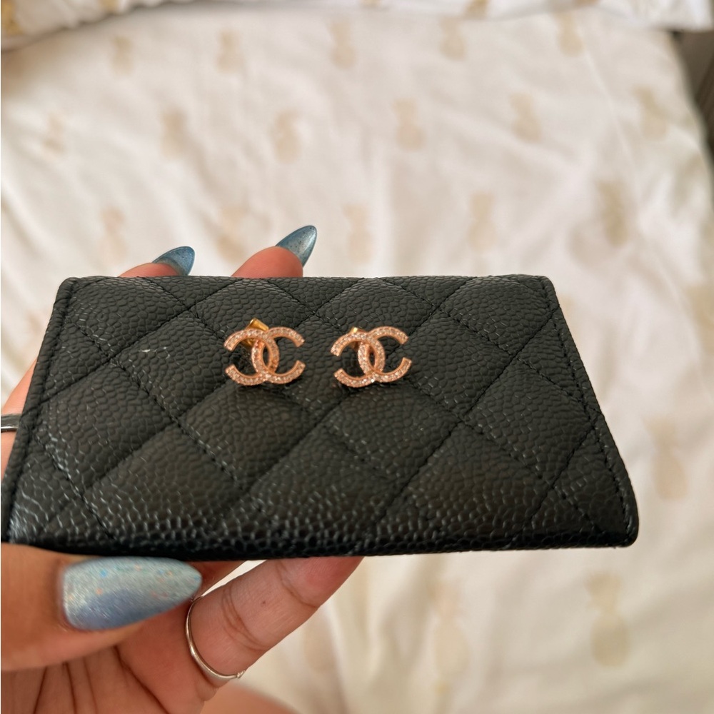 CC Rose gold earrings